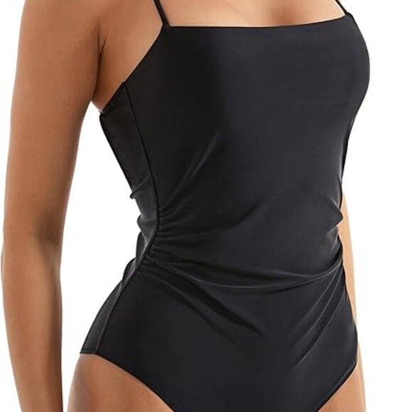SUUKSESS Women Tummy Control One Piece Square Neck Black Size Large - Picture 4 of 7